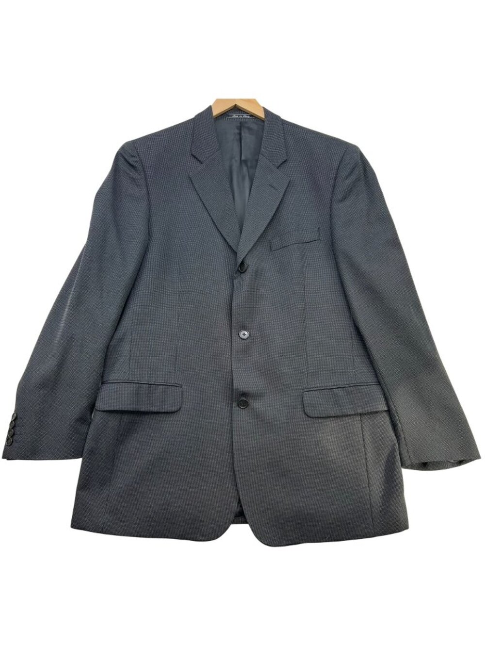 Bachrach Men's Wool Blend Three-Button Blazer Long Sleeve Size 44 Gray Pockets